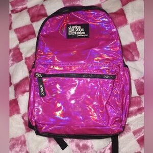 Justice Barbie Pink Holographic Back Pack Book Bag